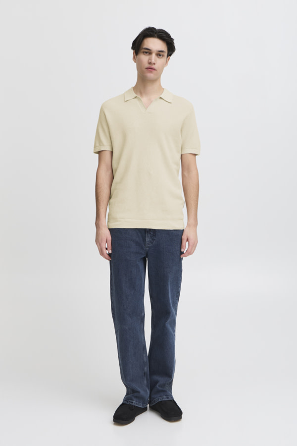 Casual Friday 20505399 Mateo Structured Knit Polo Rainy Day