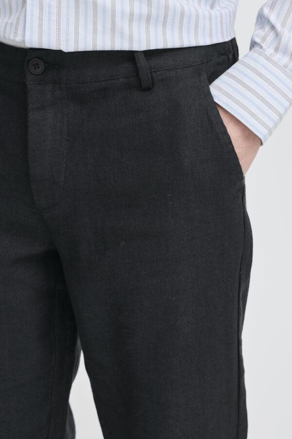 Casual Friday 20505148 Pandrup Linen Pant Black Beauty