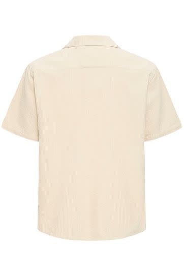 Solid 21108613 Oban Corduroy Shirt S/S Oatmeal