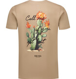 Pure Path 25030107 Call Me If You Get Lost Tee Taupe