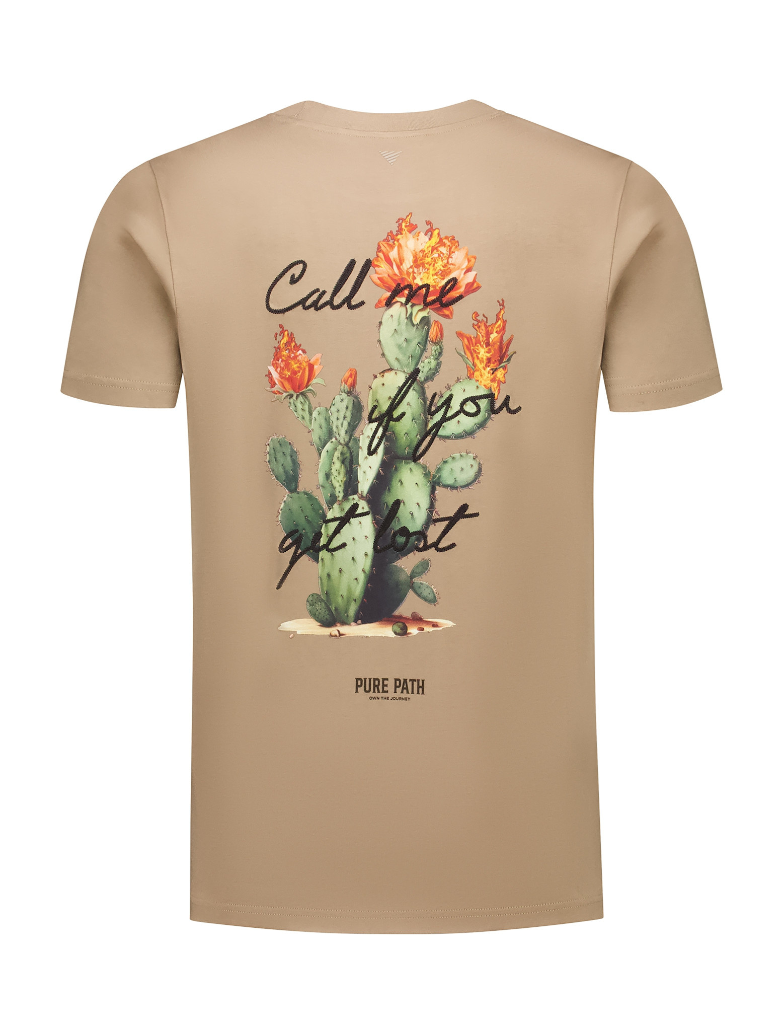Pure Path 25030107 Call Me If You Get Lost Tee Taupe