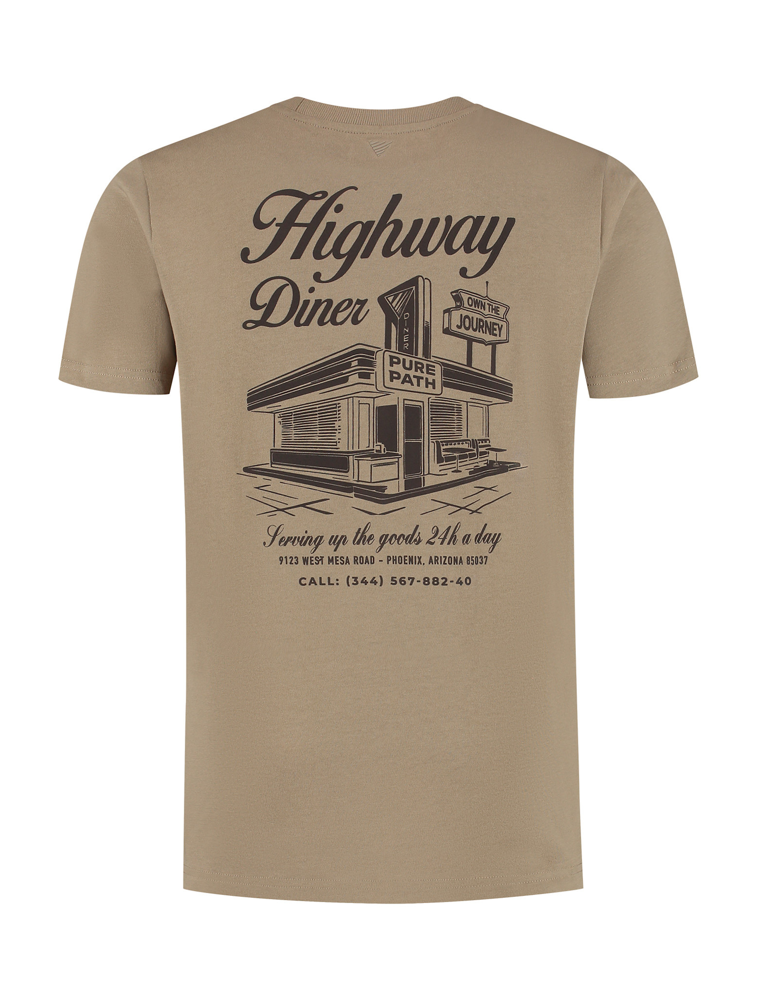 Pure Path 25030111 Highway Diner Tee Taupe