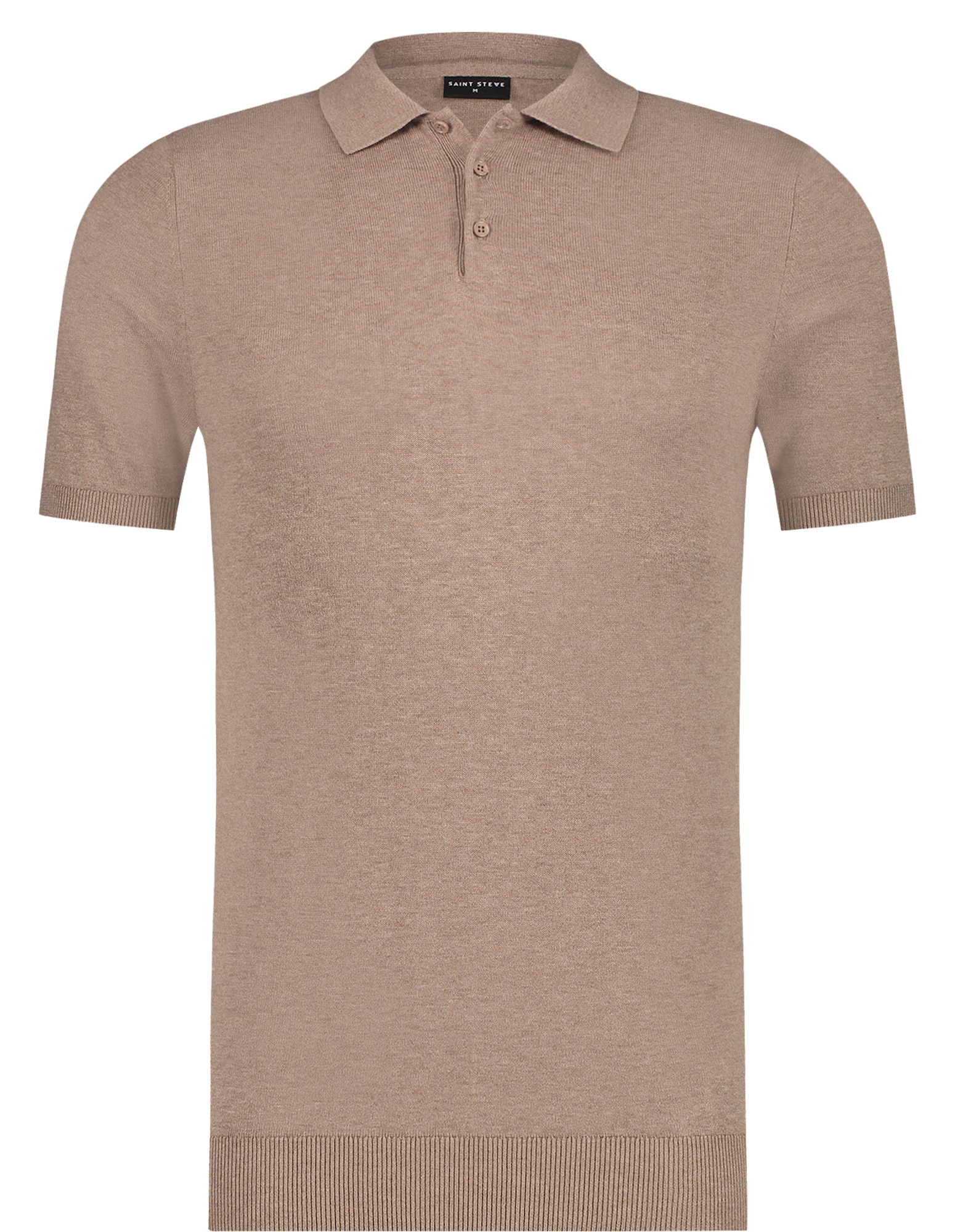 Saint Steve Chris Knitted Polo Taupe Melange