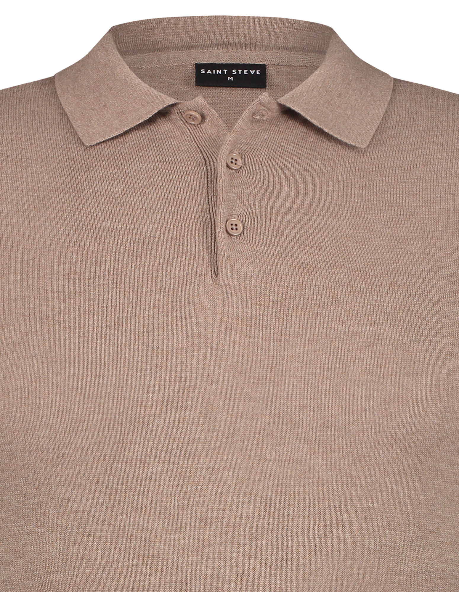 Saint Steve Chris Knitted Polo Taupe Melange