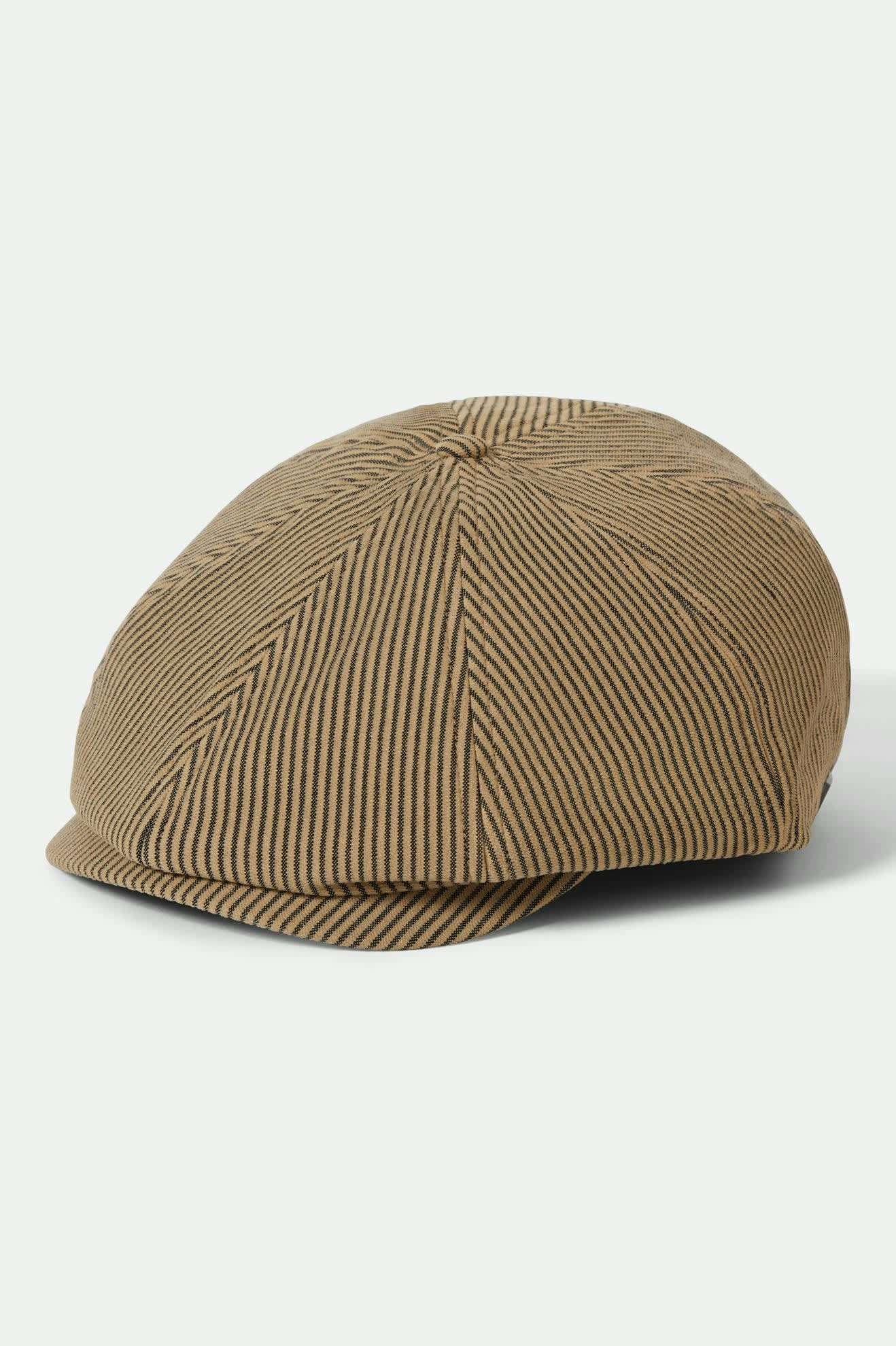 Brixton Brood Snap Cap Dark Tan / Black Hickory Stripe