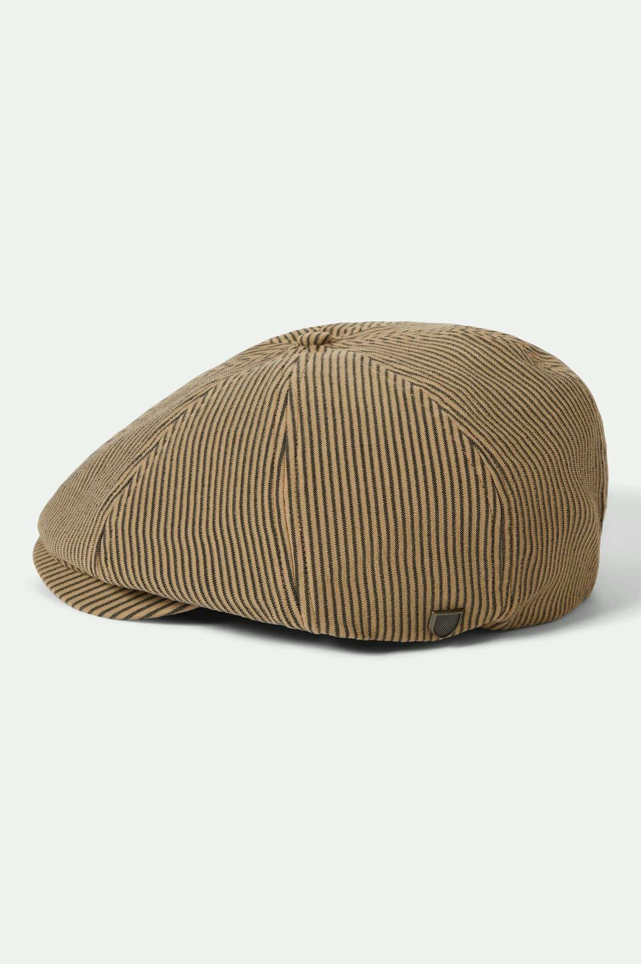 Brixton Brood Snap Cap Dark Tan / Black Hickory Stripe
