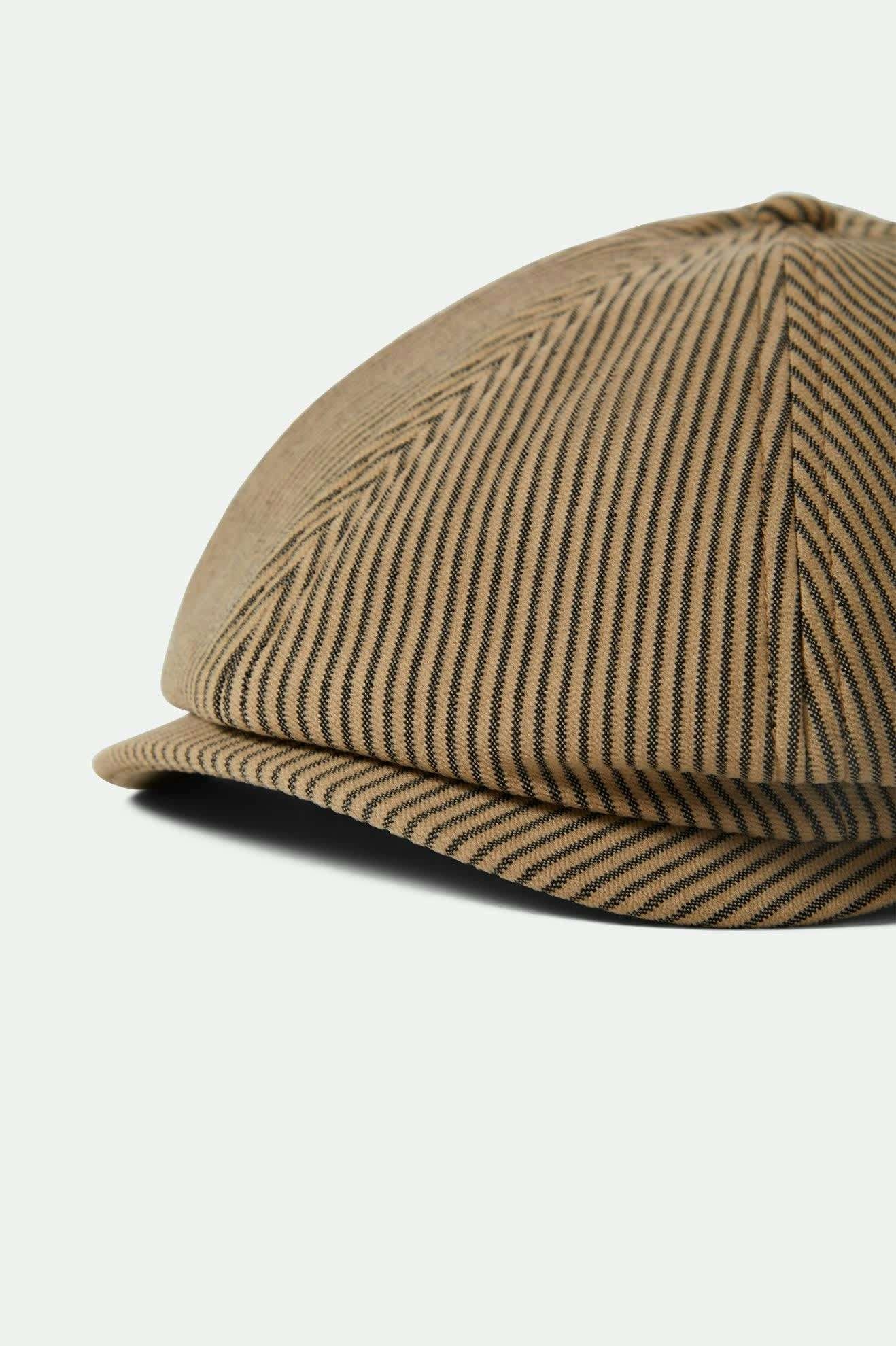 Brixton Brood Snap Cap Dark Tan / Black Hickory Stripe