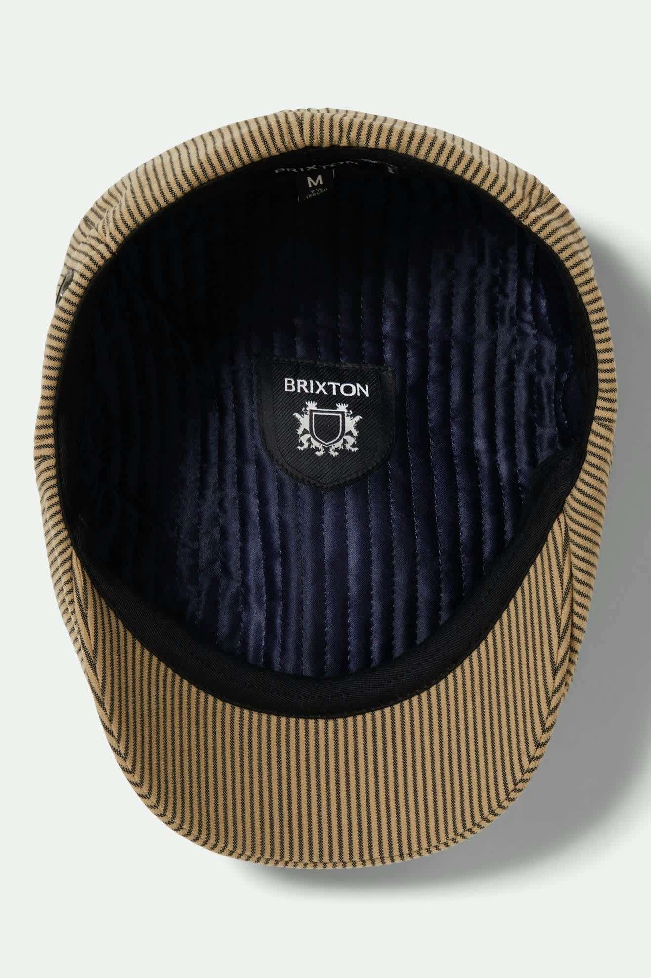 Brixton Brood Snap Cap Dark Tan / Black Hickory Stripe