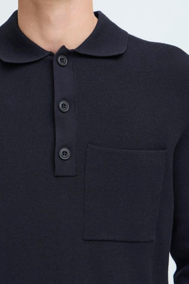 Casual Friday 20505596 Ingmar 0224 Knitted Polo Dark Navy Melange