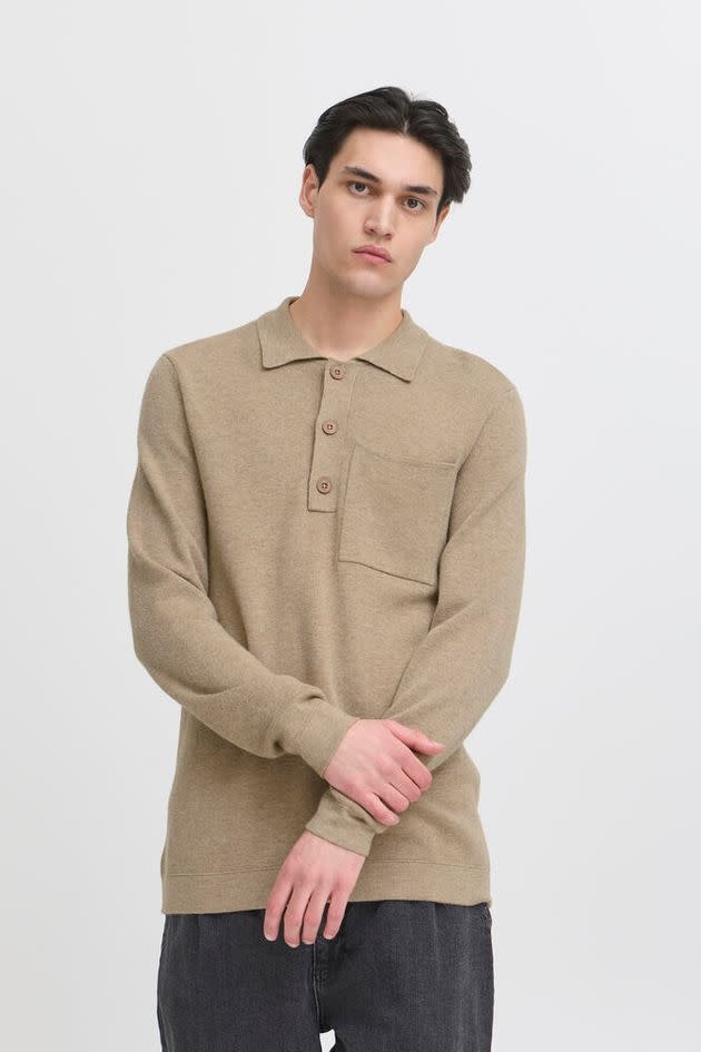 Casual Friday 20505596 Ingmar 0224 Knitted Polo Roasted Cashew Melange