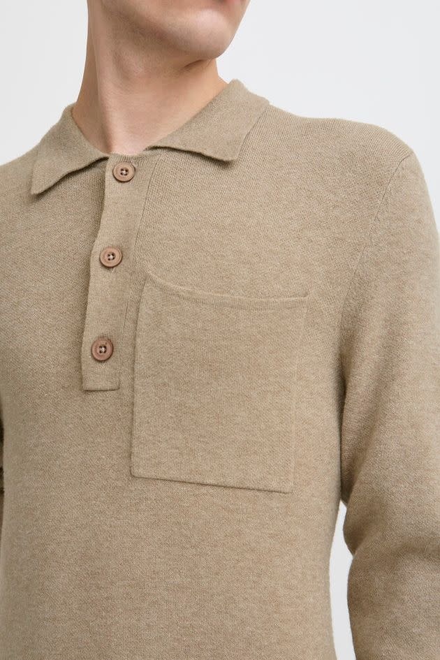 Casual Friday 20505596 Ingmar 0224 Knitted Polo Roasted Cashew Melange