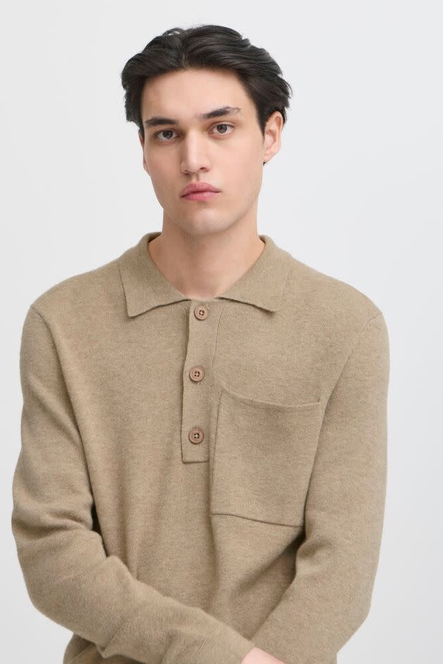 Casual Friday 20505596 Ingmar 0224 Knitted Polo Roasted Cashew Melange