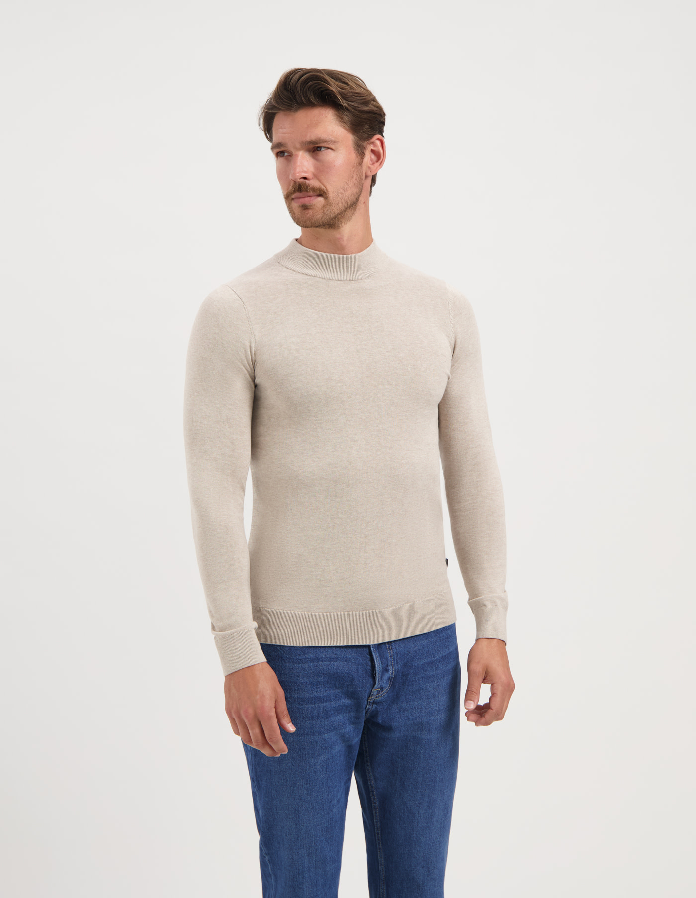 Saint Steve Ben Knit Mockneck Sand Melange