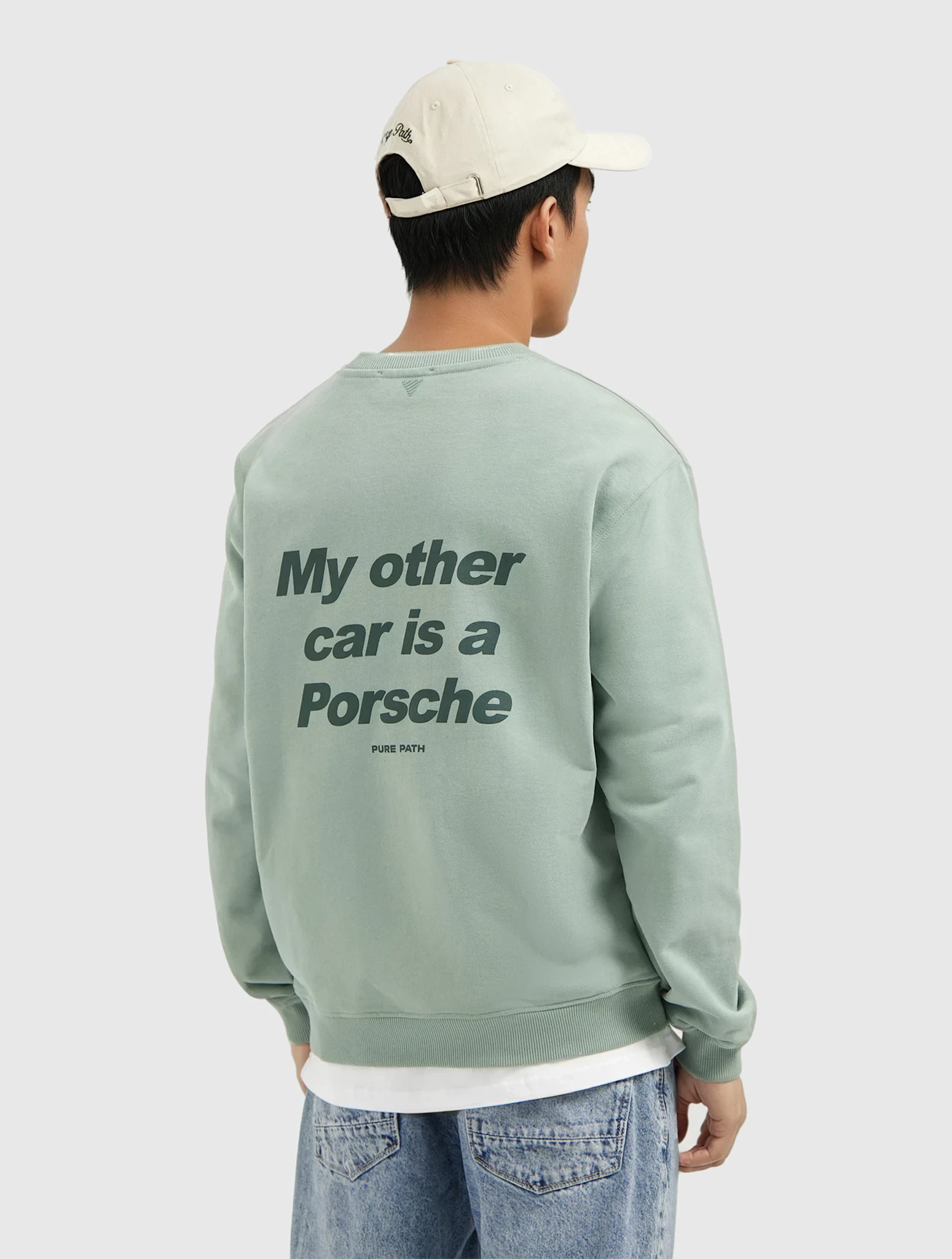 Pure Path 25030309 My Other Car Sweater Light Army Green