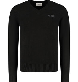 Pure Path 25030819 Melange V-Neck Knit Black