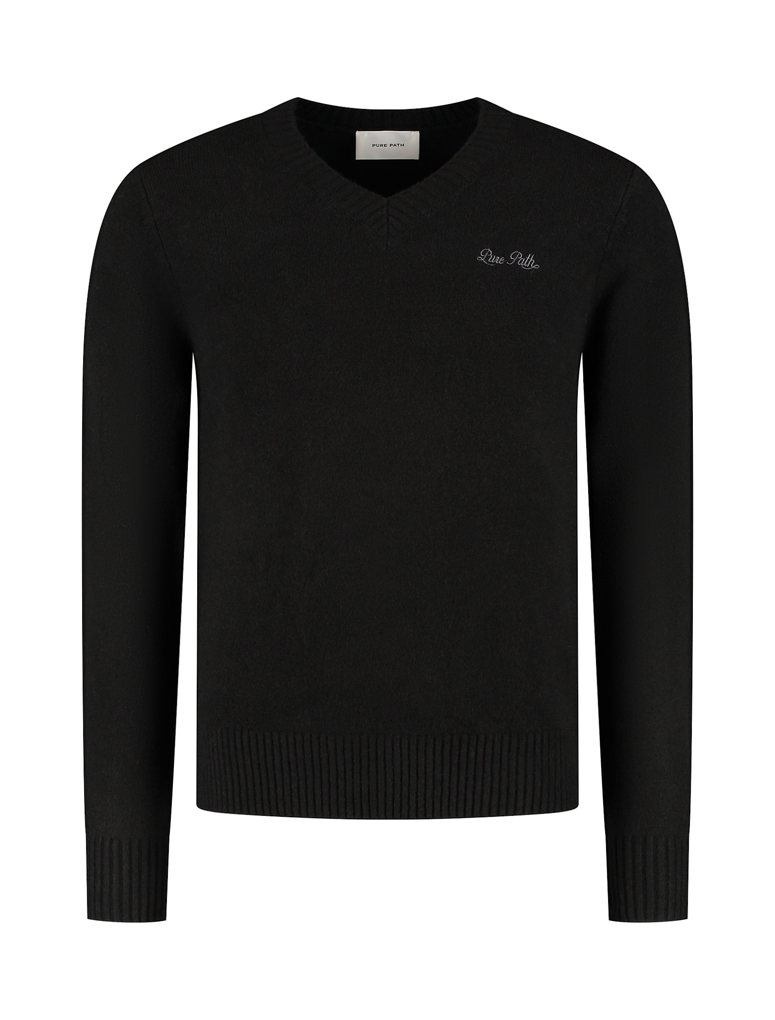Pure Path 25030819 Melange V-Neck Knit Black