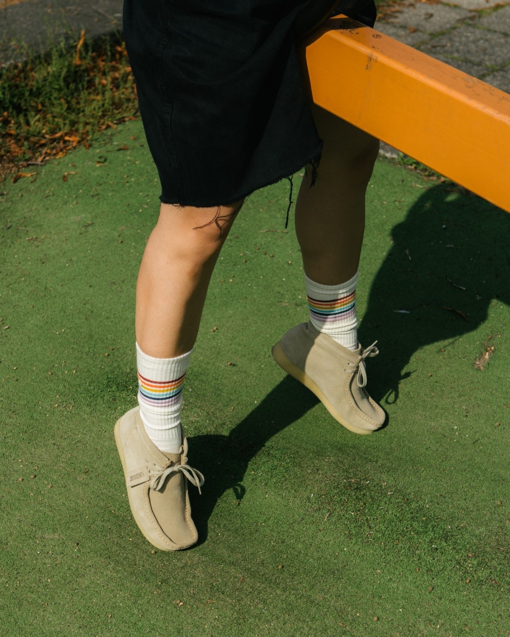 Alfredo Gonzalez Athletic Rainbow Stripes Socks Offwhite