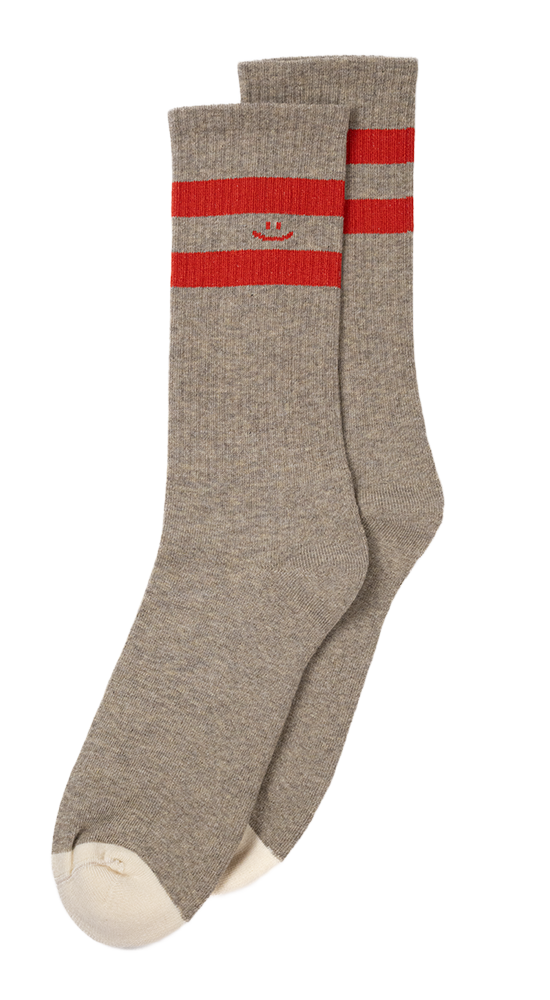 Alfredo Gonzalez Athletic Smiley Stripes Socks Grey