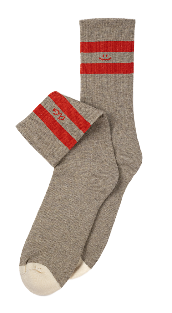 Alfredo Gonzalez Athletic Smiley Stripes Socks Grey