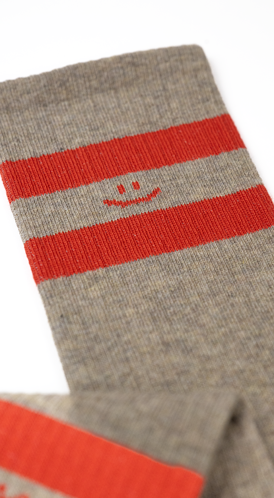 Alfredo Gonzalez Athletic Smiley Stripes Socks Grey