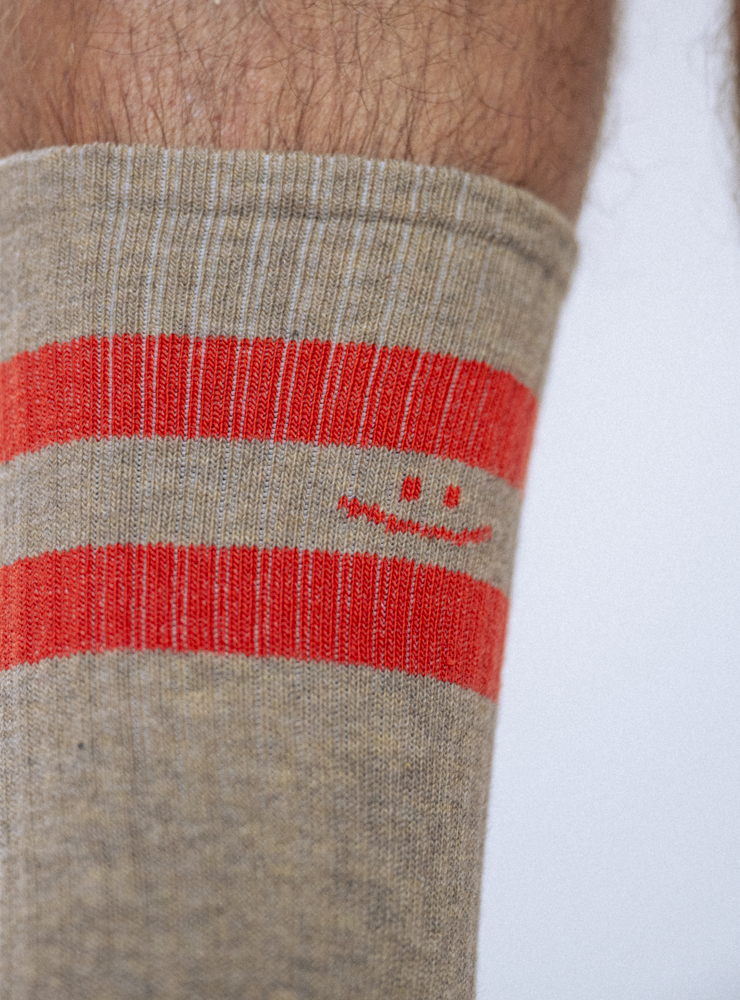 Alfredo Gonzalez Athletic Smiley Stripes Socks Grey