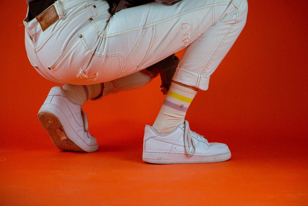 Alfredo Gonzalez Athletic Stripes Socks Lila/Yellow/Offwhite