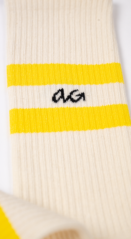 Alfredo Gonzalez Athletic Organic Stripes Socks Yellow
