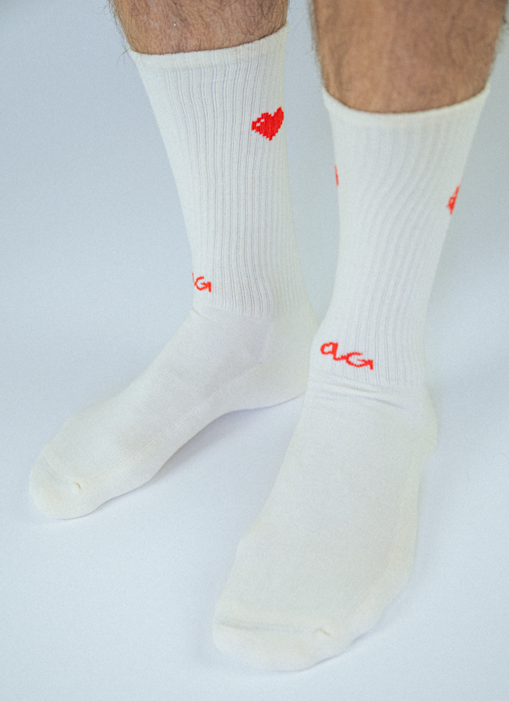 Alfredo Gonzalez Athletic Icon Hearts Socks Off White