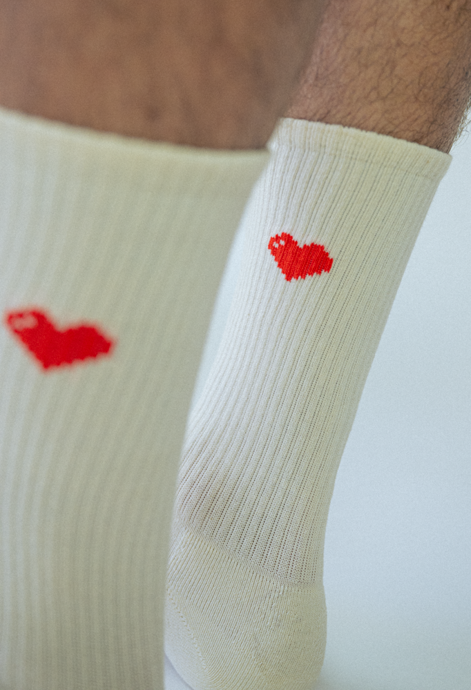 Alfredo Gonzalez Athletic Icon Hearts Socks Off White