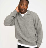 Resterods Kane Polo Knit Light Grey Melange