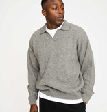 Resterods Kane Polo Knit Light Grey Melange