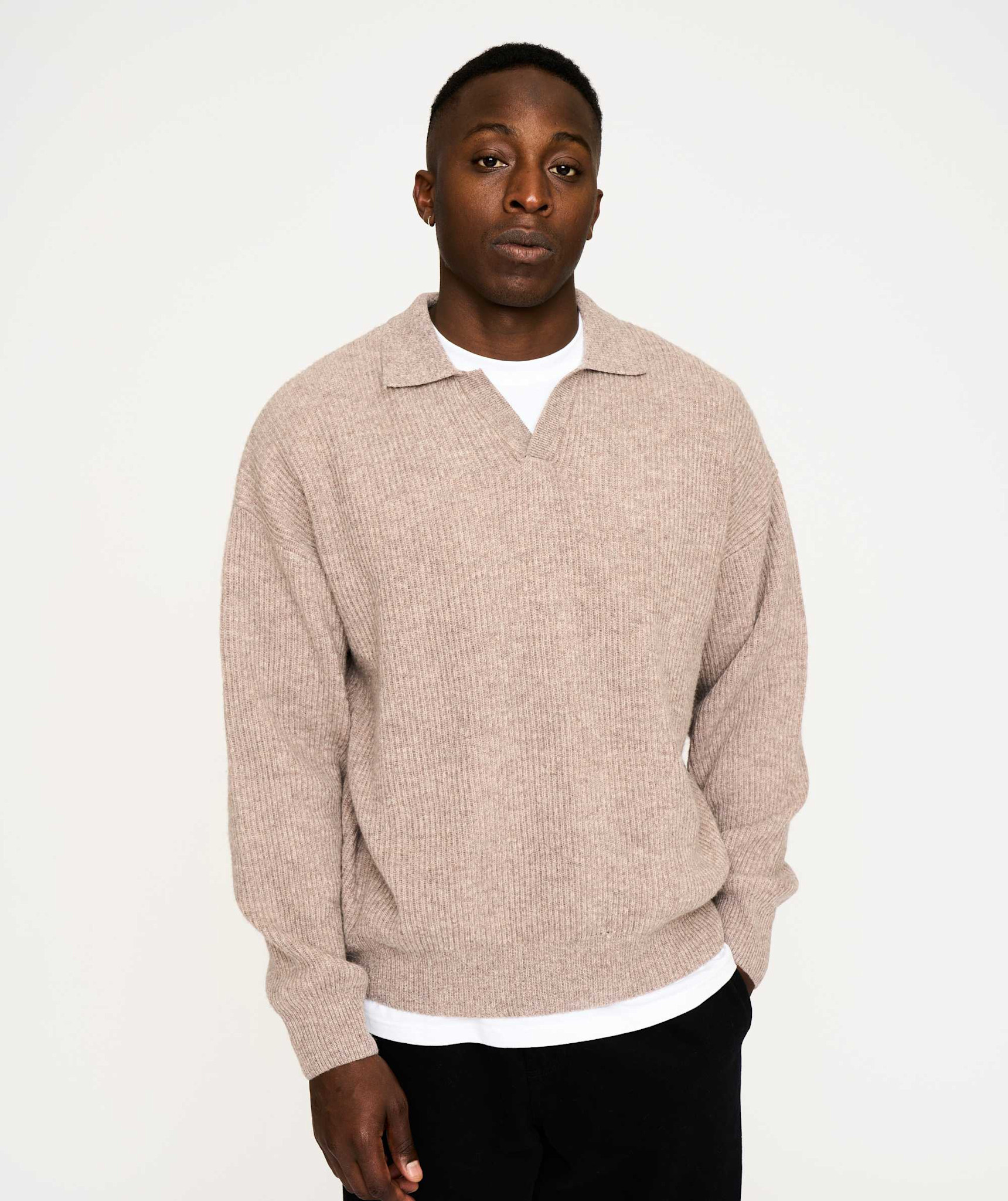 Resterods Kane Polo Knit Sand