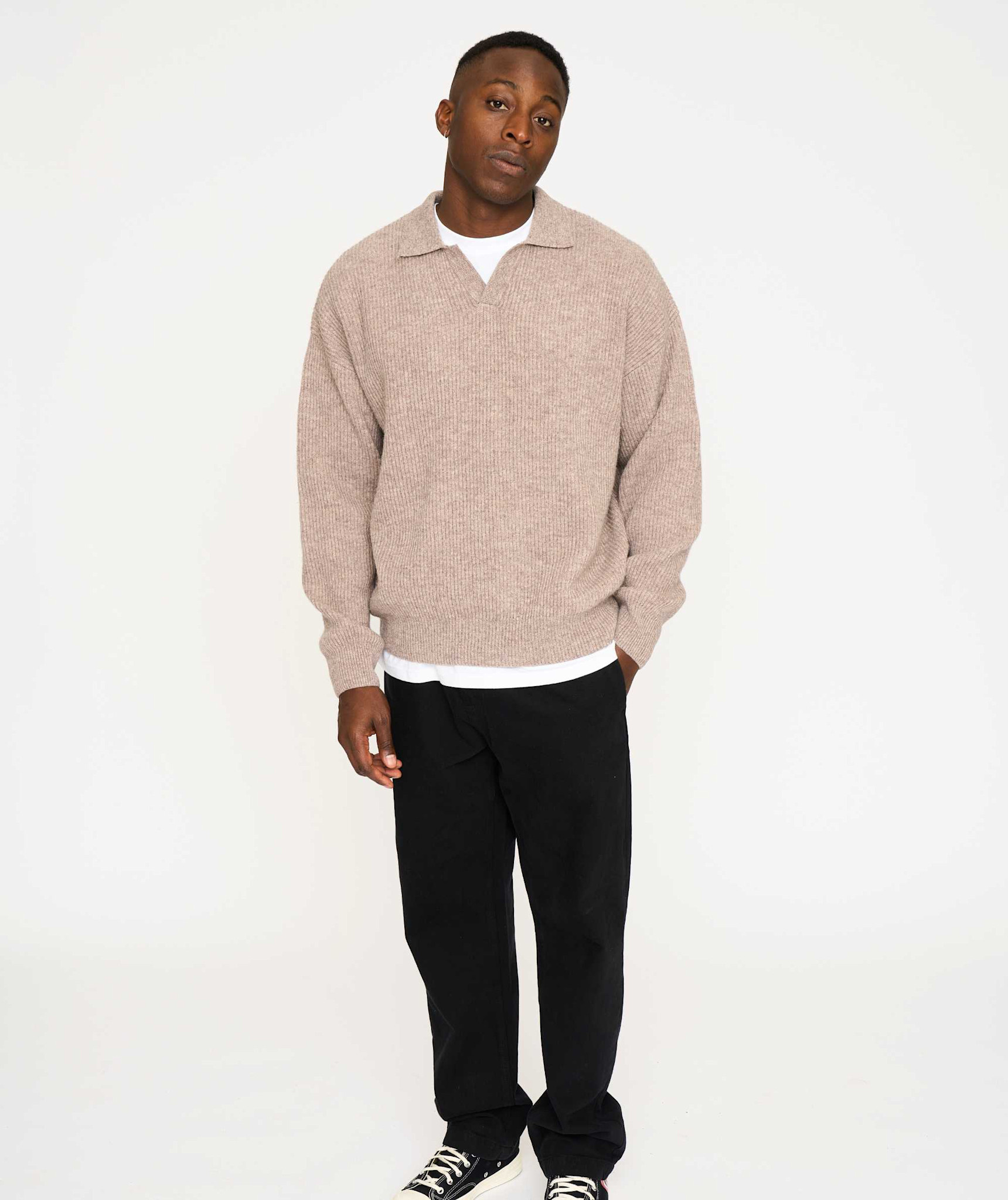 Resterods Kane Polo Knit Sand