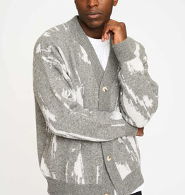Resterods Jack Cardigan Knit Light Grey Melange