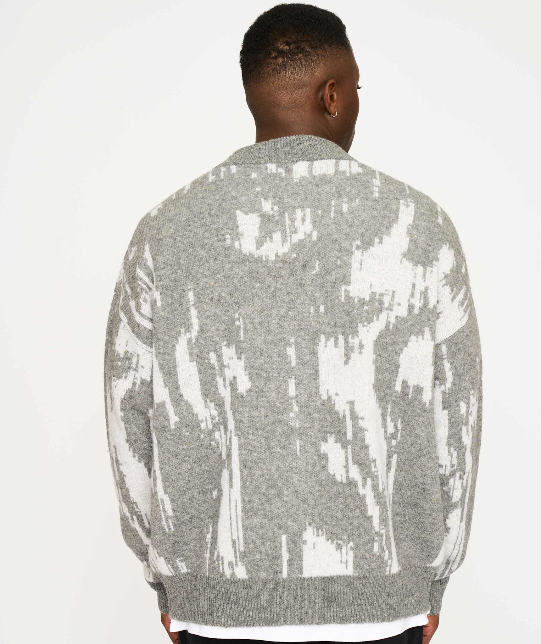 Resterods Jack Cardigan Knit Light Grey Melange