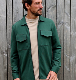 Kultivate Luxury Zip Overshirt Sycamore Green