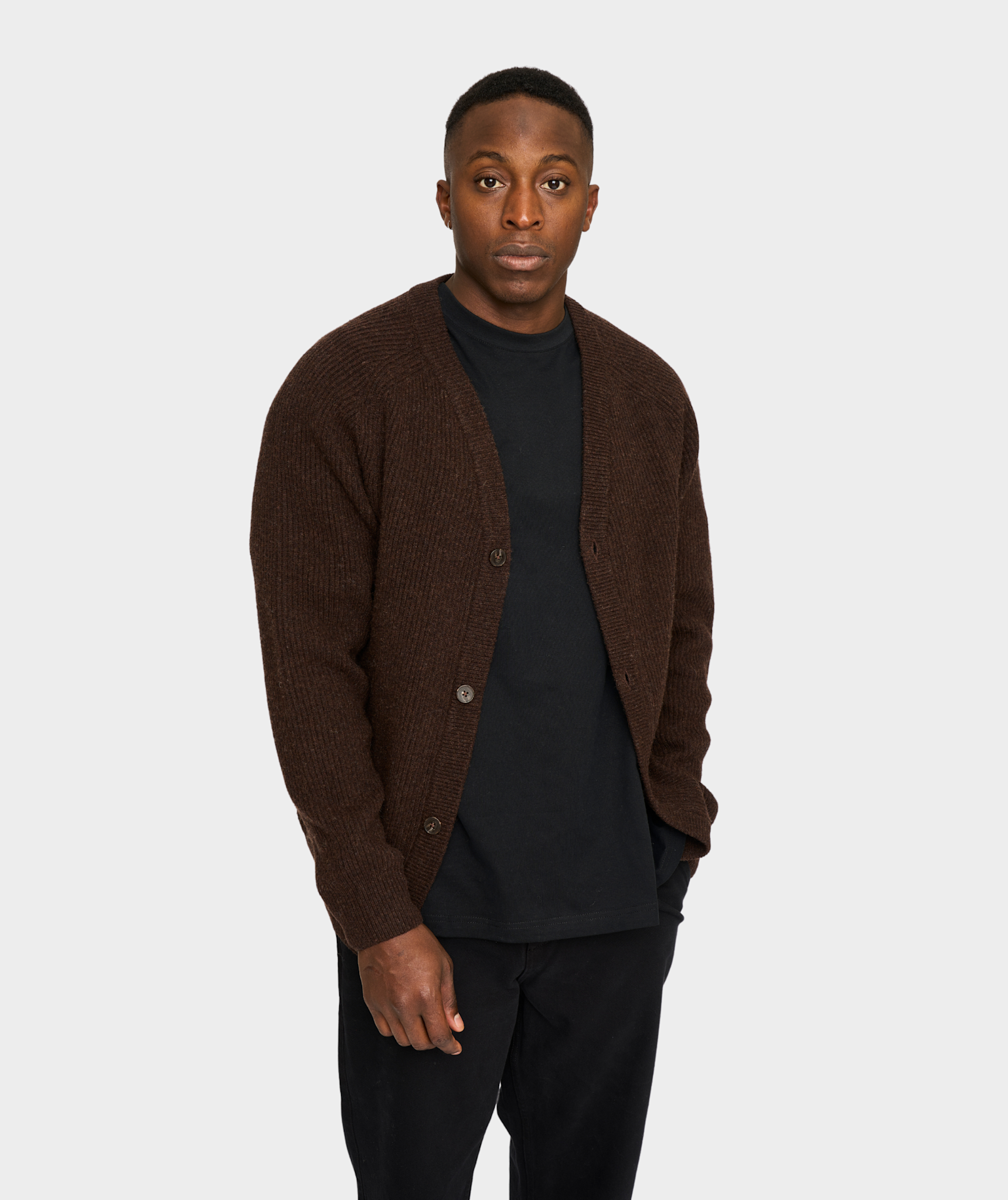 Resterods Kyle Cardigan Knit Brown