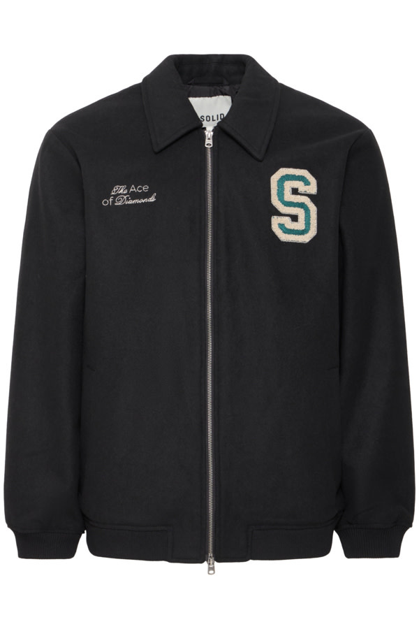 Solid 21108712 Reid College Jacket Black