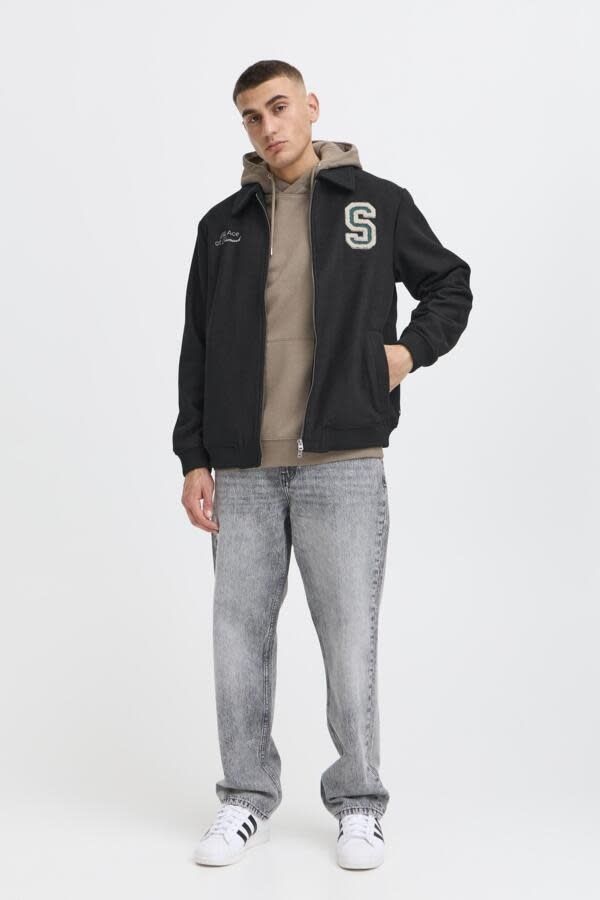 Solid 21108712 Reid College Jacket Black