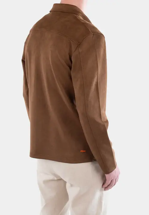 Ciszere Neo Vegan Suede Overshirt Mocha Brown