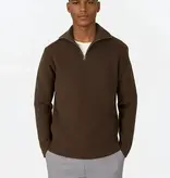 Ciszere Reuben Knitted Half Zip Knit Mocha Brown