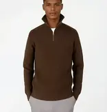 Ciszere Reuben Knitted Half Zip Knit Mocha Brown