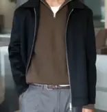 Ciszere Reuben Knitted Half Zip Knit Mocha Brown