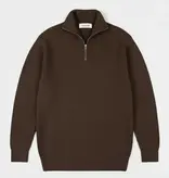 Ciszere Reuben Knitted Half Zip Knit Mocha Brown