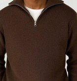 Ciszere Reuben Knitted Half Zip Knit Mocha Brown