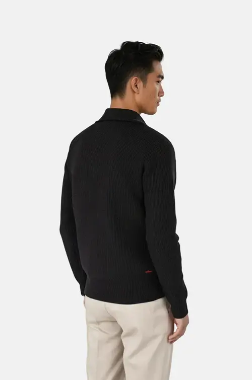 Ciszere Reuben Knitted Half Zip Knit Black