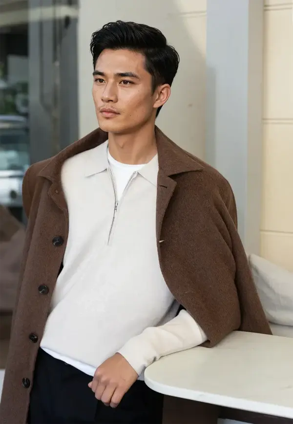 Ciszere Caleb Half ZIp Knit Beige