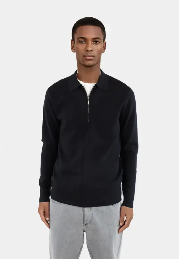 Ciszere Caleb Half ZIp Knit Java Black
