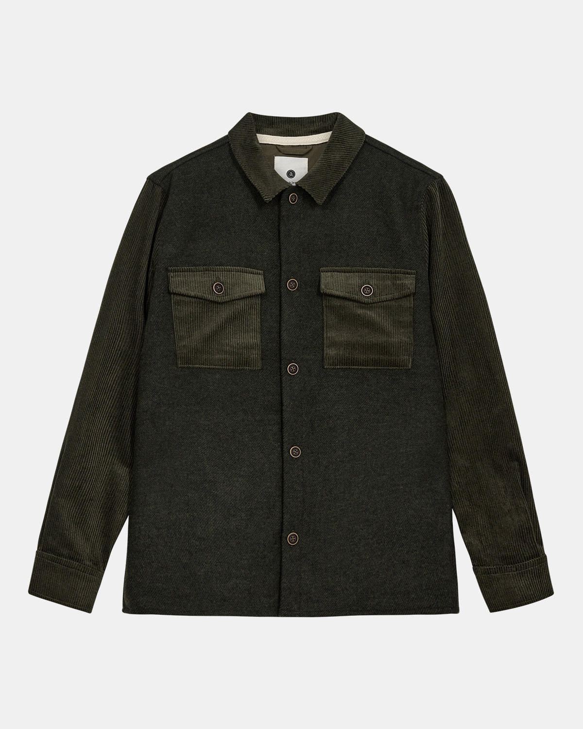 Anerkjendt Oscar Corduroy Mix Overshirt 902013 Forest Night Green