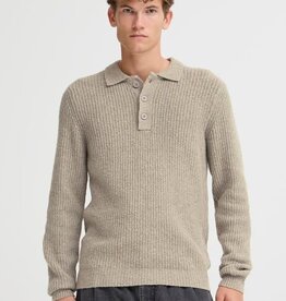Casual Friday 20506028 Gahn 1 x 1 Rib Polo Knit 171500 Steel Grey